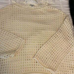 White birch crochet oversized sweater